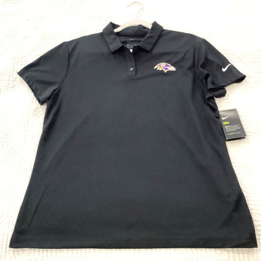 NWT Baltimore Ravens Nike Dri Fit Polo Shirt Women XL NFL Football Golf
